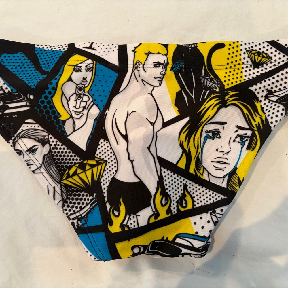 Blondies Graphic Comic Print Swimwear Bottom